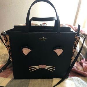 Leopard Hayden Run Wild Cat Large Leather Satchel